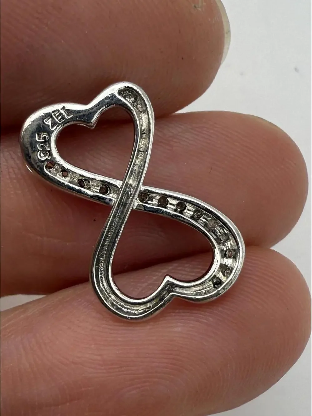 Sterling Silver Infinity Heart Pendant Charm